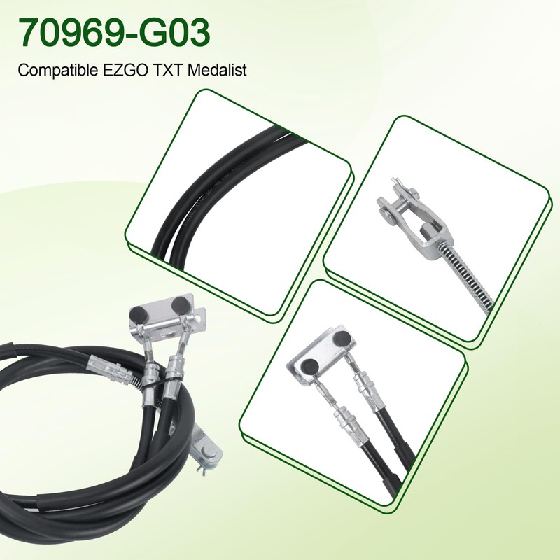 VQQLII Golf Cart Brake Cable Kit for EZGO TXT 1994