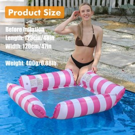 Water Hammock, Inflatable Hammock, Pool Inflatable Hammock, Pool Float, Inflatable Swimming Bed, Suitable for Swimming Pool Adults and Children (Pink)