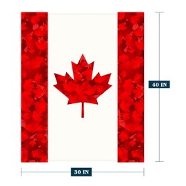 Canada Day Throw Blanket for Baby Small Red White Maple Leaf Blanket for Toddler Swaddle Pet Crib Soft Fuzzy Plush Blankets Canadian Flag Summer Holiday Decorative Blanket 30x40