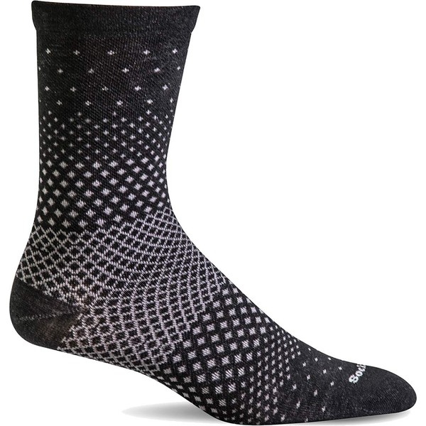 Sockwell Women's SW72W PLANTAR EASE CREW Compression Socks/Made in USA/Merino Wool Socks, multicolor (black multi)