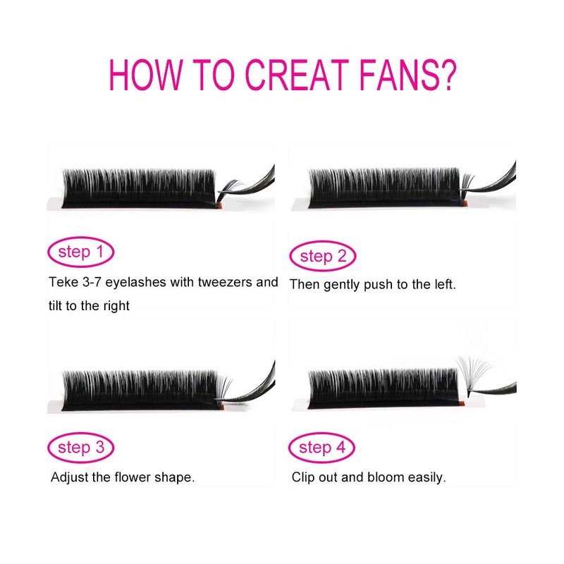 Easy Fan Lashes 0.12 D Curl, Crislashes Volume Lash Extensions,