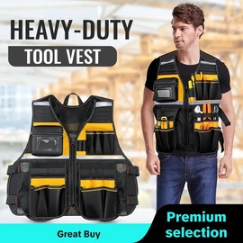 WINHUNT Multi-functional Tool Vest, Multi-pocket Tool Vest for Men, Tool Storage Vest for Home and Office