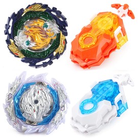 Bey Burst Gyro Toy Set Metal Fusion Attack Top Grip Toy Blade Set Game 2 Top Burst Gyros 2 Two-Way Launcher Great Birthday Gift for Boys Children Kids 6 8 10+