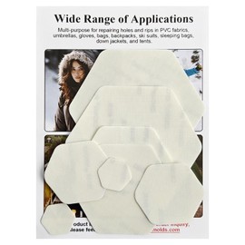 WILDREEDS 8Pcs Down Jacket Repair Patches, Waterproof Self-Adhesive, Pre-Cut, Tear-Resistant Rip-Stop Nylon Patches for Jackets, Puffer Jacket, Tents-Cream White