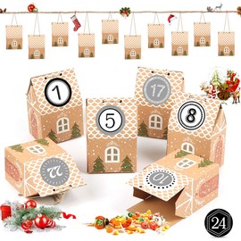 Advent Calendar for Filling, 24 Advent Calendar Houses, Advent Calendar DIY Crafts Boxes, DIY Advent Calendar for Filling Houses for Christmas 2024 for Crafts