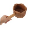 FRCOLOR Bamboo Water Ladle Ergonomic Long Handled Bathing Scoop for