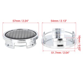 X AUTOHAUX Set of 4 57 mm wheel hubs, centre caps, carbon fibre pattern for automotive vehicles.