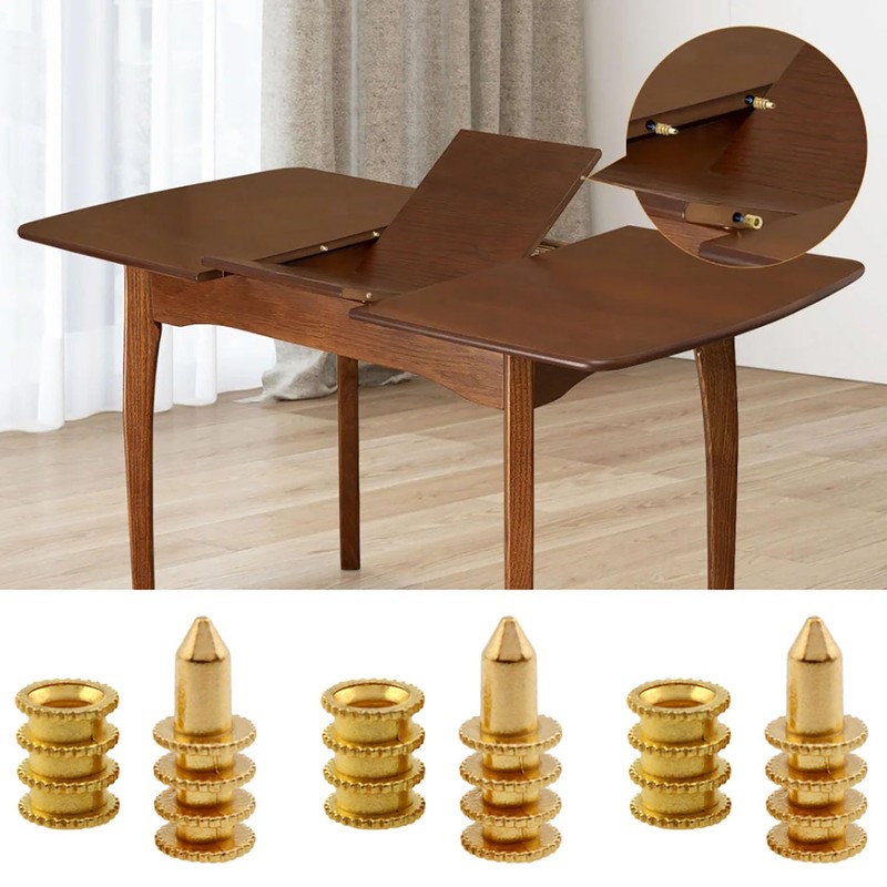 Dsjnf Brass Table Leaf Screw Pin Table Bolt Sleeve Connectors