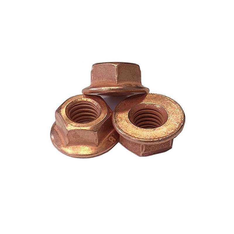 Exhaust Nut M7-16 Pieces Copper Plated Steel SW 11 Copper