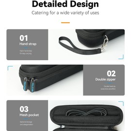 TELESIN Small Travel Hard Carry Case for DJI Pocket 3 with Hand Strap for DJI Osmo Pocket 3 Accessories, Mini Size Protective Storage Travel Starter Accessory for DJI