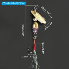 PATIKIL Fishing Lures Spinnerbait, 5 Pack Trout Lures Rooster Tail Fishing Lures Single Hook Trout Spinners 1/8 oz with Tackle Boxes for Freshwater Saltwater Fishing, Gold Tone