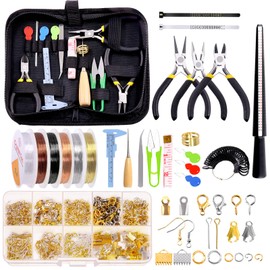 Glarks 957Pcs Jewelry Making Supplies Kit includes Jewelry Pliers Tools, Jewelry Wires, Jewelry Findings, Needles for Jewelry Making and Repair