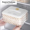 Lunhoo 4 Layer Dumpling Box, Food Storage Containers with Lid