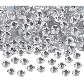 2880PCS Art Nail Rhinestones Non Hotfix Glue Fix Round Crystals Glass Flatback for DIY Jewelry Making with one Picking Pen (ss8 2880pcs, Clear Crystal)