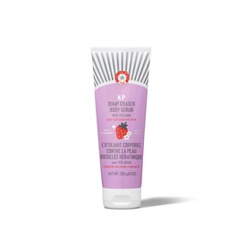 First Aid Beauty First Aid Beauty - KP Bump Eraser Body Scrub with 10% AHA, Keratosis Pilaris Exfoliater with Glycolic and Lactic acids, Helps Reduce Chicken Skin Bumps, Safe for Sensitive Skin, Strawberry Scent, 8 oz