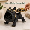 Bulldog Decorative Storage Tray Statue – 11.8-Inch Resin Dog Figurine