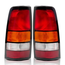 Tail light for 1999–2002 Chevy Silverado & 1999–2006 GMC Sierra (1500/2500/3500) – Red/Amber Incandescent Lens, Bolt-In ABS Housing