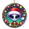 Galactic Winter Alien Ceramic Ornament, Festive Christmas Space Gift and