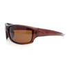 Mens Polarized Biker Wrap Around Plastic Rectangle Sport Sunglasses (brown)