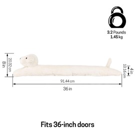 SWISSELITE 36 Inch Under Door Stopper, Decorative Door Noise Blocker, Weighted 3.2 Pounds Animal Air Draft Stopper Soundproof Energy Saver for Door & Window