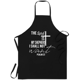 LimeSky mens christian bible verse religious scripture cross gifts Apron - Workwear Black Aprons Cooking Gift - One size fits all for Men Women