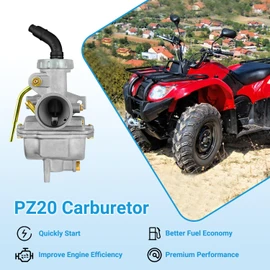 Electric Start Complete Wiring Harness & PZ20 Carburetor Kit Compatible with Tao tao Coolster 110cc 125cc Chinese ATV 4-Stroke Engine Quad 4 Wheeler Parts with Ignition Coil Rectifier CDI Box