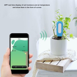 Soil Moisture Meter, Wireless Connection One Button Operation Real Time Monitoring Soil Tester High Accuracy Easy to Use Soil Water Monitor for Pot Plants, Flower, Gardening