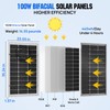 ECO-WORTHY 200 Watt Bifacial Solar Panel 2pcs 100 Watt Monocrystalline