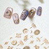 Gold Nail Stickers 5D Embossed Star Moon Nail Supplies 3D