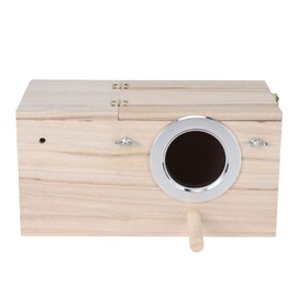 Natudeco Wooden Bird Breeding Box, Moisture Resistant Nesting House, Garden Decoration for Budgies, Psittacula, Agapornis, Cockatiels, Parrots