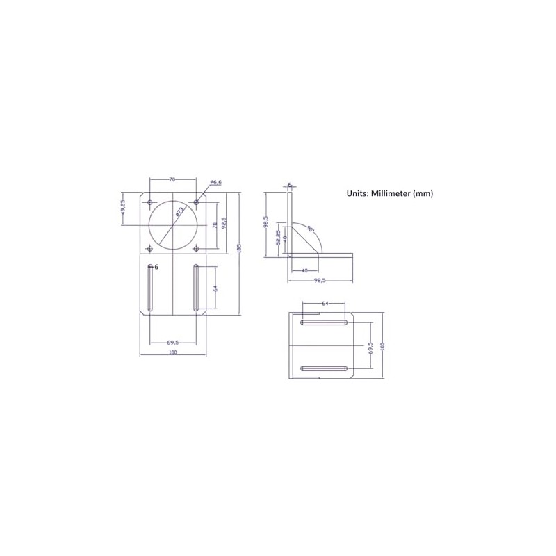 Nema 34 Stepper Motor Steel Mounting Bracket with Mounting Screws
