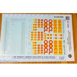 Microscale Decal HO #87-1524 Orient Overseas Container Line (OOCL) Early 20' 40'