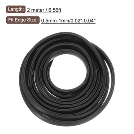 uxcell U Channel Edge Trim, 6.6ft Length Rubber Guard Seal Strip Edge Protector Flat Type Fit for 0.5-1mm Edge, (5/32" W x 5/16" H) Black