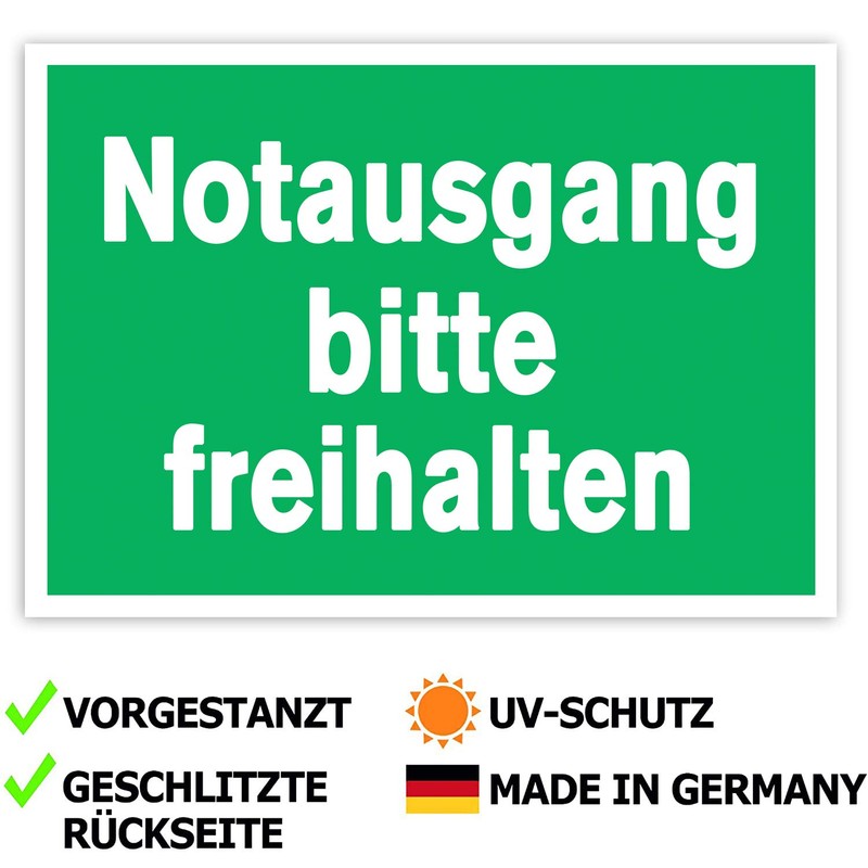 Pack of 10 Emergency Exit Please Keep Free Premium Sticker