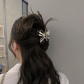 Yheakne Vintage Metal Butterfly Hair Claw Clip Gold Butterfly Hair Clip Barrette Claw Hair Clip Hold Ponytail Claws Barrette Clamp Accessories Headwear Hairclip Jewelry for Women (Gold)