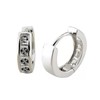Sterling Silver 10mm Huggie Hoop Small Square Sleeper CZ Crystal