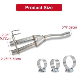 409 Stainless Steel 2-Chamber Direct Fit Exhaust Muffler Kit,3 Inch Inlet 2.25 Inch Y-Pipe Aggressive Performance MufflerSize: 3 Inch Inlet 2.25 Inch Y-Pipe (KLS-PY20), Color: Multicolor
