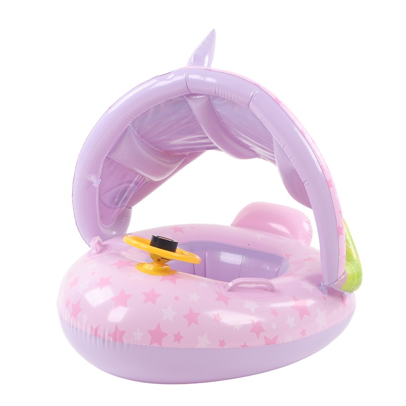 Inflatable Baby Swim Float Cartoon Shape Double Handle Inflatable Baby