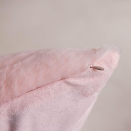 Demetex Lumbar Pillow Covers 12x20 Pink Fuzzy Fur Pillowcases Soft Rectangle Decorative Throw Pillows for Couch Sofa Chair Decor, Set of 2, 12 x 20 inch, Pink