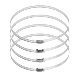 VIKKSAER 4 Pcs Stainless Steel Duct Hose Clamps, 10 Inch Diameter Width Worm Gear Pipe Clamps for Automotive Mechanical Plumbing Systems (10 inch)