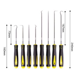 GIONAR 8Pcs Precision Pick and Hook Set, Pick Set, Tool Hooks Removal for Oil Seals, O-Rings, Gaskets, and More, Ideal for Mechanics, Automotive Work, and Wire Separation(4Pcs Long 4Pcs Short)