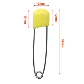 Ruidee Pack of 50 2.2 Inch Nappy Pins Safety Pins Plastic Head Nappies Needles with Locking Clasp (Yellow)