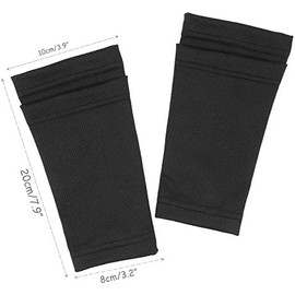 Black Football Shin Pads Guard Holder,Breathable Football Shin Guards Soccer Sock Sleeves Instep Foot Socks Stays Lock Sleeves with Insert Pocket for Kid Football Games Beginner
