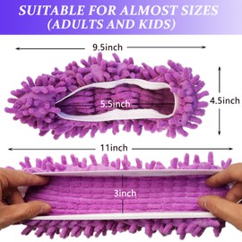2 Pairs (4 Pieces) Mop Slippers Shoes Cover Dust Duster,Multi Function Reusable Microfiber Dust Mops,Floor Cleaning Shoes for Bathroom,Office,Kitchen,House Polishing Cleaning