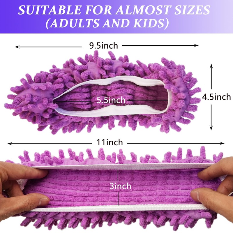 2 Pairs (4 Pieces) Mop Slippers Shoes Cover Dust Duster,Multi