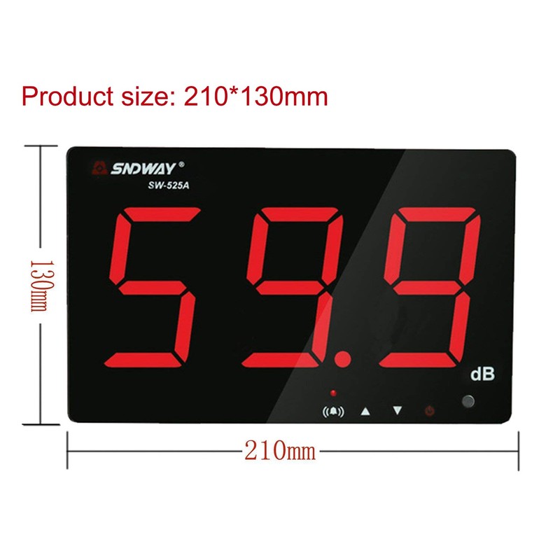 SNDWAY SW-525A 30-130dB Digital Sound Level Meter with Large LCD