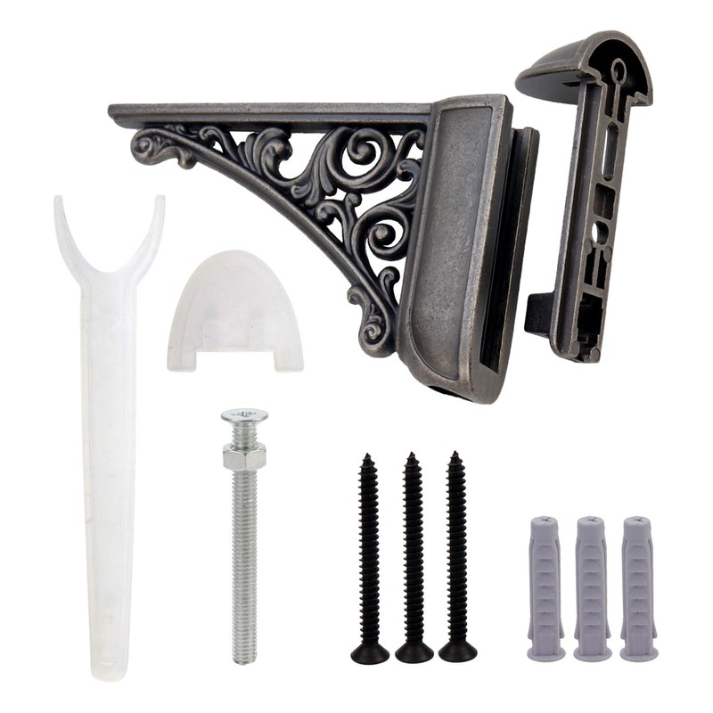 Chinflly Adjustable Glass Floating Shelf Brackets,2 PCS Antique Glass Shelf