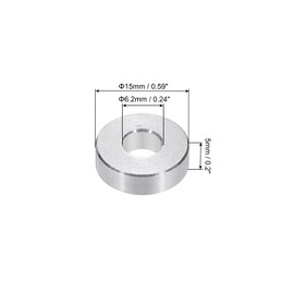 PATIKIL M6 Aluminum Spacers, 12pcs 1/4" x 5/8" Round Metal Spacers for 1/4 or M6 Screw Bolts, Unthreaded Standoff Bushing 3/16"L, 6.2x15x5mm