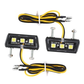 Anrbb 2 Stück LED Kennzeichenbeleuchtung Motorrad 12V, Weißes Rücklicht mit 3 Superhellen SMD LEDs, Mini Design Wasserdicht Stoßfest, Motorrad Kennzeichenbeleuchtung, Universal für Roller, Quad