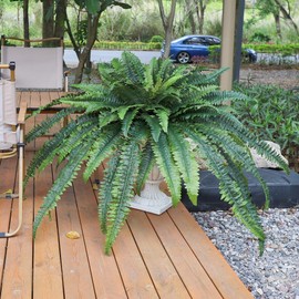 zooFernzoom 68" Fake Ferns Artificial Plants Large, UV Resistant Faux Ferns with 35" Long Leaves for Outdoors & Indoors, Suitable for Planter Hanging Patio Home Office Garden Porch Greenery Decor